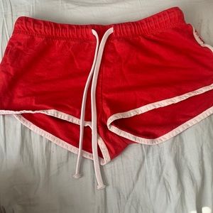 red lifeguard short shorts
